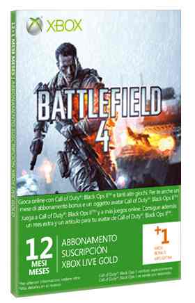 Tarjeta Xbox Live Gold 12 Meses 1 Mes Battlefield 4 X360xbo